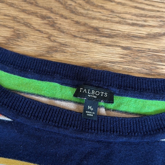 Talbots Striped Lightweight Sweater Size Mp - Picture 3 of 5